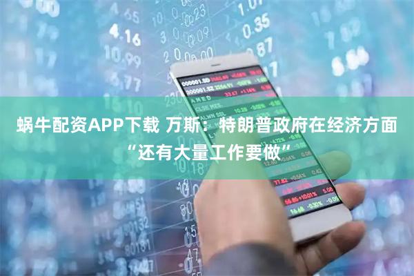 蜗牛配资APP下载 万斯：特朗普政府在经济方面“还有大量工作要做”